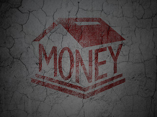 Image showing Currency concept: Money Box on grunge wall background