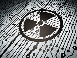 Image showing Science concept: circuit board with Radiation