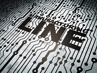 Image showing Manufacuring concept: circuit board with Manufacturing Line