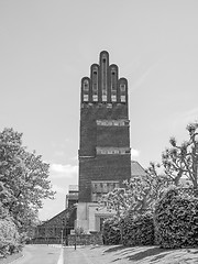 Image showing Black and white Wedding Tower in Darmstadt