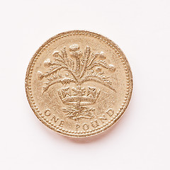 Image showing  UK 1 Pound coin vintage