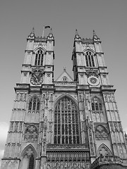 Image showing Black and white Westminster Abbey in London