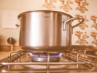 Image showing  Saucepot on cooker vintage