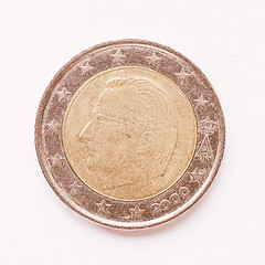 Image showing  Belgian 2 Euro coin vintage