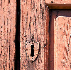 Image showing door in italy old ancian wood and trasditional  texture nail