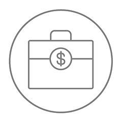 Image showing Suitcase with dollar symbol line icon.