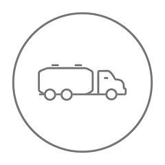 Image showing Truck liquid cargo line icon.