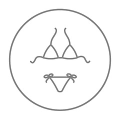 Image showing Swimsuit for women line icon.