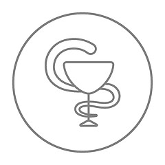 Image showing Pharmaceutical medical symbol line icon.