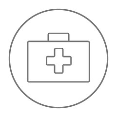 Image showing First aid kit line icon.