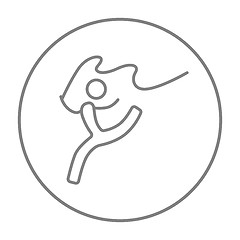 Image showing Gymnast with tape line icon.