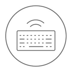 Image showing Wireless keyboard line icon.