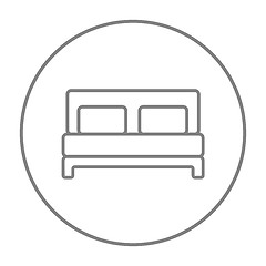 Image showing Double bed line icon.