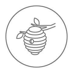 Image showing Bee hive line icon.