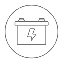 Image showing Car battery line icon.