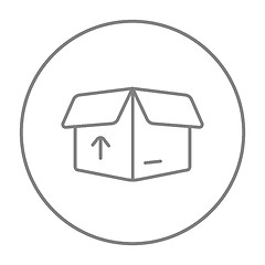 Image showing Carton package box line icon.