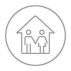 Image showing Family house line icon.