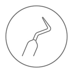 Image showing Dental scraper line icon.