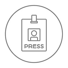 Image showing Press pass ID card line icon.