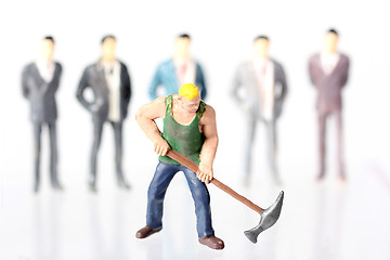 Image showing Worker and White collar businessmen concepts