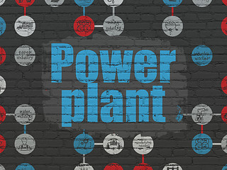 Image showing Manufacuring concept: Power Plant on wall background