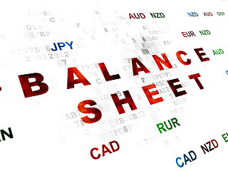 Image showing Currency concept: Balance Sheet on Digital background