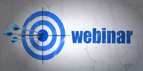 Image showing Studying concept: target and Webinar on wall background