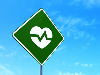 Image showing Healthcare concept: Heart on road sign background