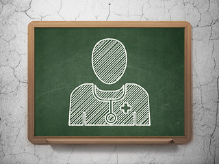 Image showing Medicine concept: Doctor on chalkboard background
