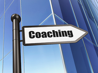 Image showing Studying concept: sign Coaching on Building background