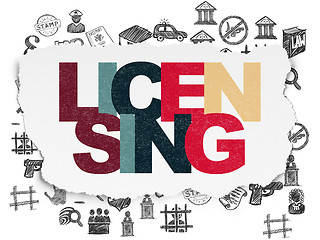 Image showing Law concept: Licensing on Torn Paper background