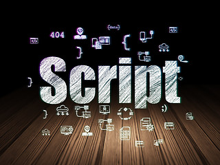 Image showing Software concept: Script in grunge dark room