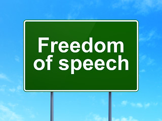 Image showing Politics concept: Freedom Of Speech on road sign background