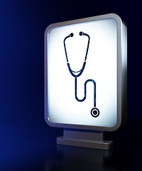 Image showing Medicine concept: Stethoscope on billboard background