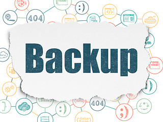 Image showing Database concept: Backup on Torn Paper background