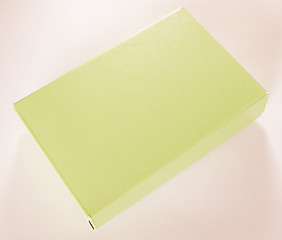 Image showing  Green yellow paper box vintage