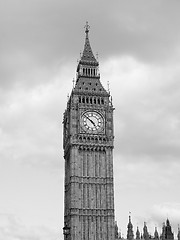 Image showing Black and white Big Ben in London