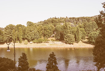 Image showing Retro looking River Po in Turin