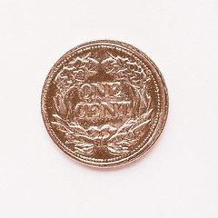 Image showing  Old US 1 cent coin vintage