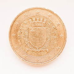 Image showing  Maltese Euro coin vintage