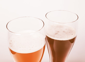 Image showing  Two glasses of German beer vintage