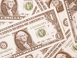 Image showing  Dollar notes 1 Dollar vintage