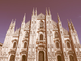 Image showing Retro looking Milan Cathedral