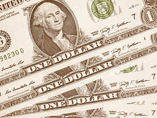 Image showing  Dollar notes 1 Dollar vintage