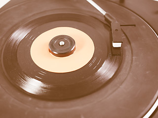 Image showing  Vinyl record on turntable vintage