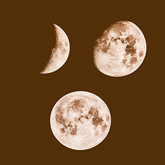 Image showing Retro looking Moon phases