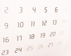 Image showing  Calendar page vintage