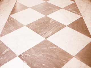 Image showing Retro looking Checkered floor