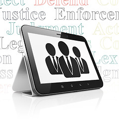 Image showing Law concept: Tablet Computer with Business People on display