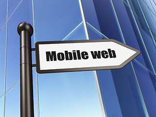 Image showing Web design concept: sign Mobile Web on Building background